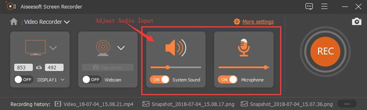 adjust audio input