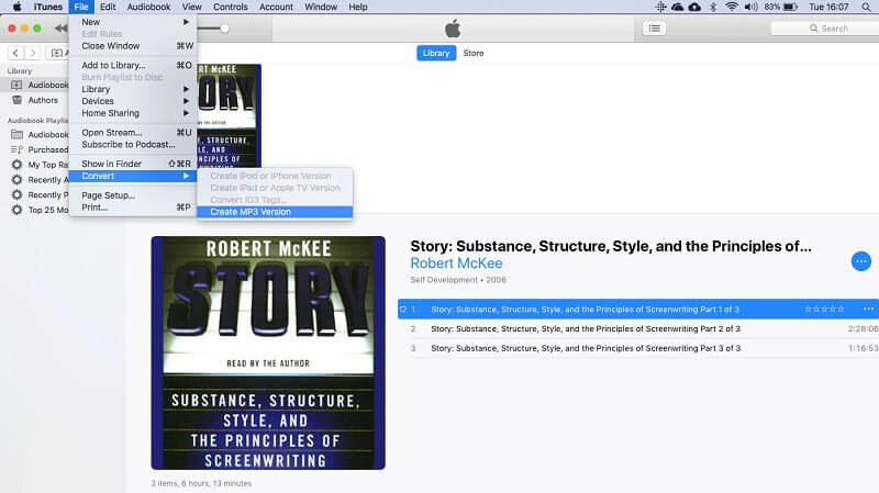 convert m4b itunes audiobooks to mp3