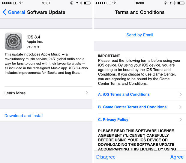 update to ios 8.4