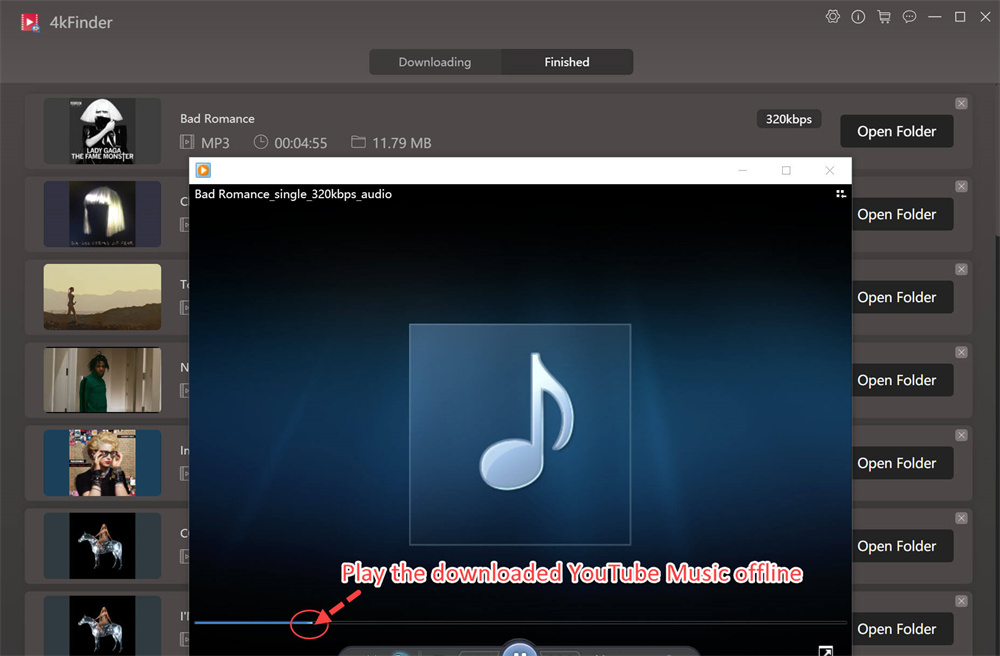 output youtube music files