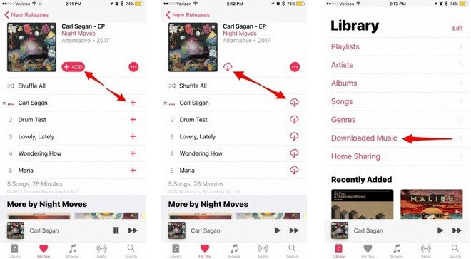 play apple music offline on ios