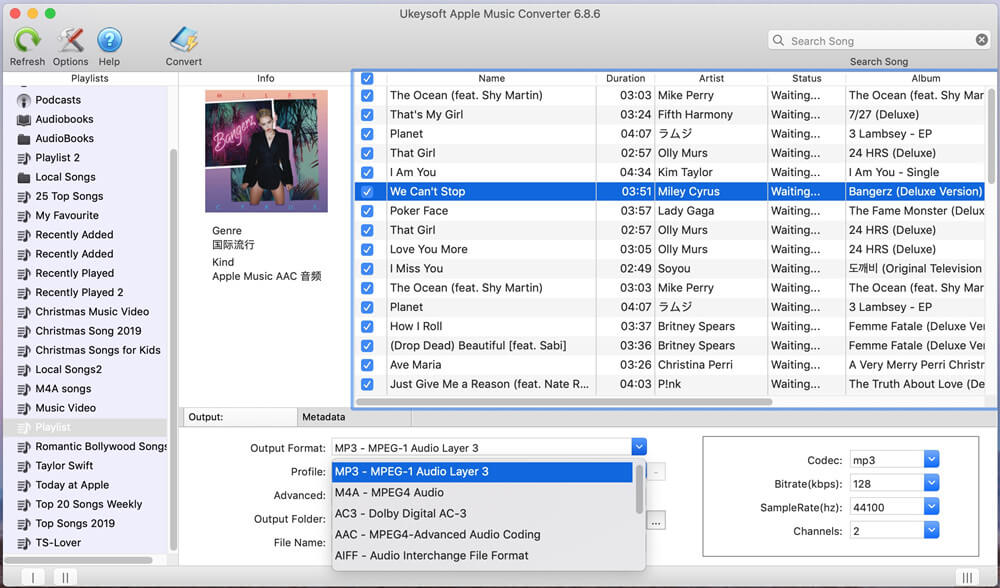 best free Apple music converter - Output Format