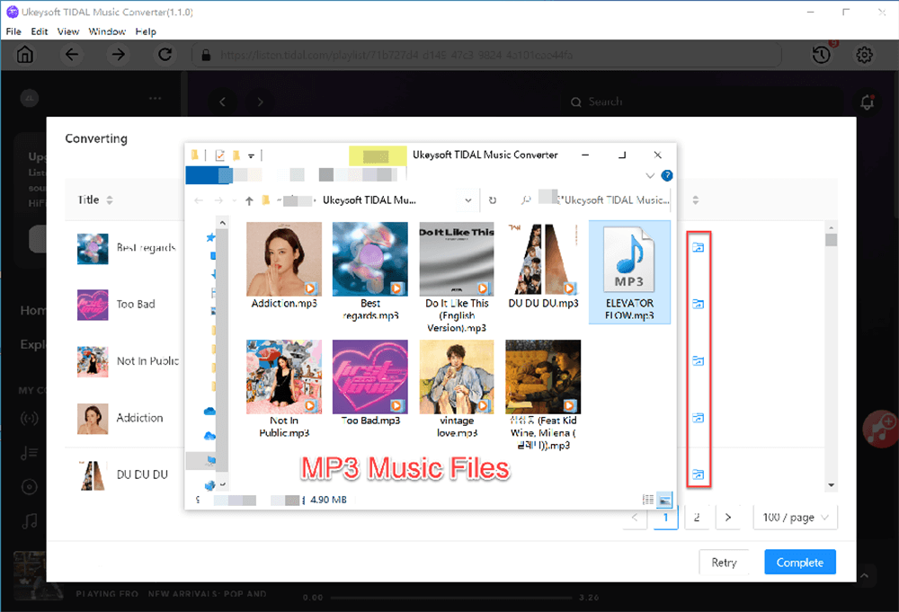 get output tidal mp3 files